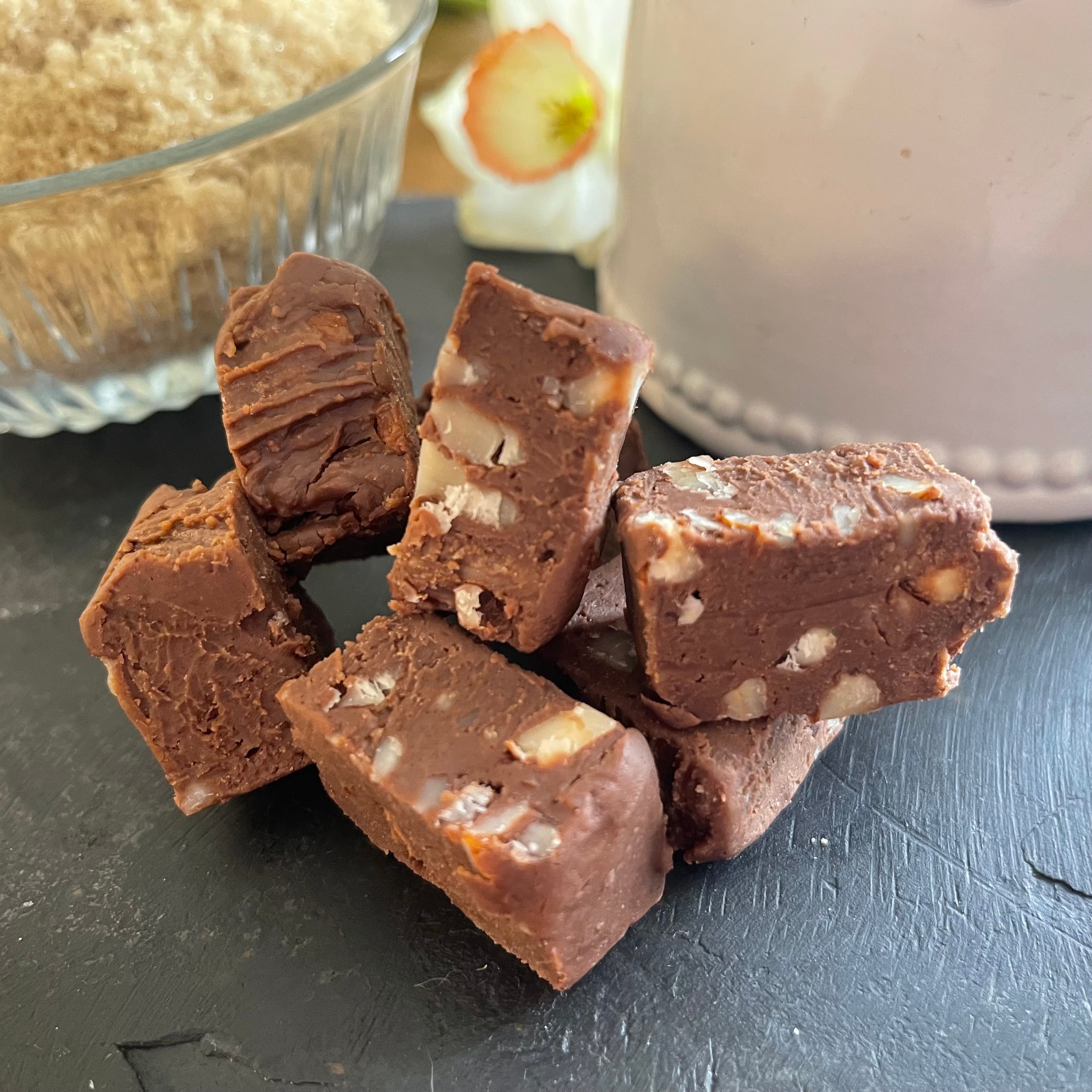 amaretto with Chocolate and Almond fudge, handmade, artisan and delicious